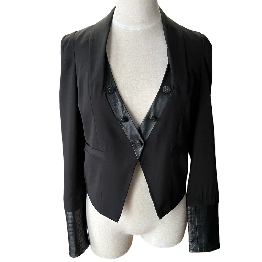 RUDSAK DAGMAR BLAZER TRIMMED IN LEATHER